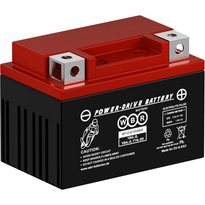 АКБ WBR MT12-4 YB4L-B, YT4L-BS SYM